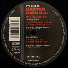 Master Mind D.J. - Master Mind D.J. - It's A Party - ZYX Music