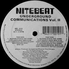Tony Carrasco - Tony Carrasco - Underground Communications Vol. 2 - Nitebeat