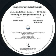 Andres Mijangos - Andres Mijangos - Thinking Of You (Pensando En Ti) - Subliminal Soul