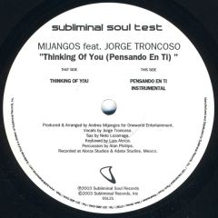 Andres Mijangos - Andres Mijangos - Thinking Of You (Pensando En Ti) - Subliminal Soul