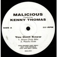 Marlicious Feat Kenny Thomas - Marlicious Feat Kenny Thomas - You Don't Know - White