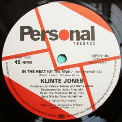 Klinte Jones - Klinte Jones - In The Heat (Of The Night) - Personal Records