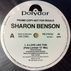 Sharon Benson - Sharon Benson - A Love Like This - Polydor