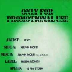 Hemyl - Hemyl - Keep On Rockin' - Missing Records