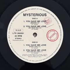Mysterious - Mysterious - You Gave Me Love - Unlimited