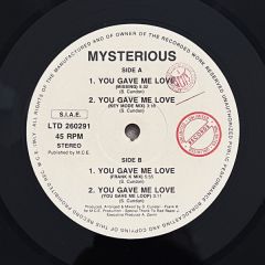 Mysterious - Mysterious - You Gave Me Love - Unlimited