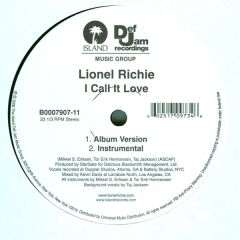 Lionel Richie - Lionel Richie - I Call It Love - Island Def Jam Music Group