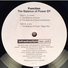 Function - Function - The Balance Of Power EP - Infrastructure New York