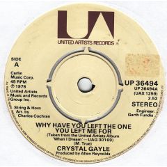 Crystal Gayle - Crystal Gayle - Why Have You Left The One You Left Me For - United Artists Records