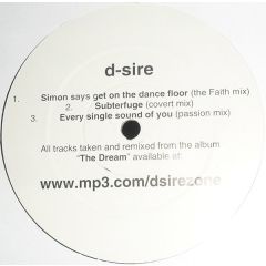 D-Sire - D-Sire - Simon Says Get On The Dance Floor - White