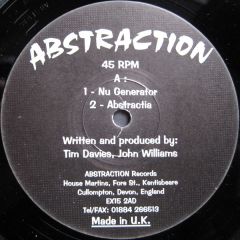 Tim Davies, John Williams - Tim Davies, John Williams - Nu Generator - Abstraction Records