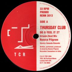 Thursday Club - Thursday Club - Do U Feel It 2? - Thursday Club Recordings (TCR)