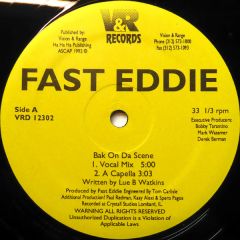 "Fast" Eddie Smith - "Fast" Eddie Smith - Bak On Da Scene - Vision & Range Records