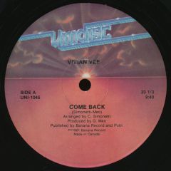 Vivian Vee - Vivian Vee - Come Back - Unidisc