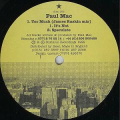 Paul Mac - Paul Mac - Too Much - Stimulus Recordings