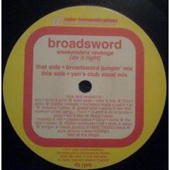 Broadsword - Broadsword - Weekenders Revenge (Do It Right) - Color Comm