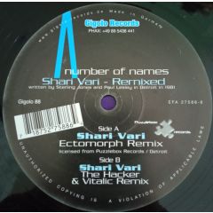 A Number of Names - A Number of Names - Shari Vari (Remixed) - International Deejay Gigolo Records