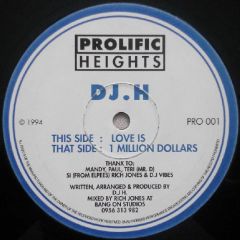 DJ H - DJ H - Love Is - Prolific Heights