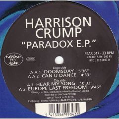 Harrison Crump - Harrison Crump - Paradox EP - Radikal Fear