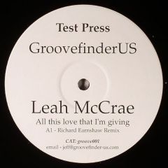 Leah McCrae - Leah McCrae - All This Love That I'm Giving - GroovefinderUS