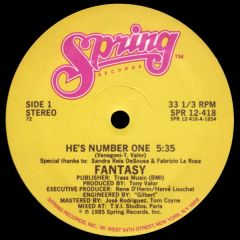 Fantasy - Fantasy - He's Number One - Spring Recordings