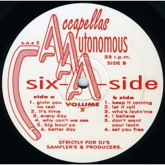 Various Artists - Various Artists - Accapellas Autonomous Volume 2 - Six-A-Side