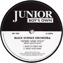 Black Science Orchestra - Black Science Orchestra - Where Were You? - Junior Boys Own