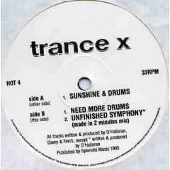 Trance X - Trance X - Sunshine & Drums - Hot 2 Trot Records