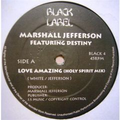 Marshall Jefferson Featuring Destiny - Marshall Jefferson Featuring Destiny - Love Amazing - Black Label
