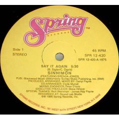 Sinnimon - Sinnimon - Say It Again - Spring Records
