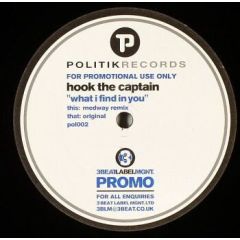 Hook The Captain - Hook The Captain - What I Find In You - Politik Records