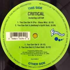 Critical Feat Lee'Ar - Critical Feat Lee'Ar - You Can Get It - Floorwax