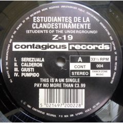 Estudiantes De La Clandestinamente (Students Of Th - Estudiantes De La Clandestinamente (Students Of Th - Z-19 - Contagious Records