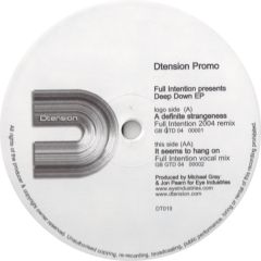 Full Intention - Full Intention - Deep Down EP - Dtension