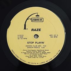 Raze - Raze - Stop Playin - Grove St