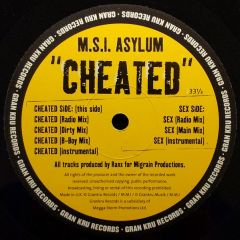 M.S.I. & Asylum - M.S.I. & Asylum - Cheated / Sex - Gran Kru Records