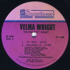 Velma Wright - You'Re Not Right - Supertronics