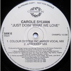 Carole Sylvan - Carole Sylvan - Just Doin' What We Love - Champion