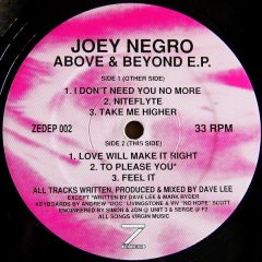 Joey Negro - Joey Negro - Above & Beyond EP - Z Records