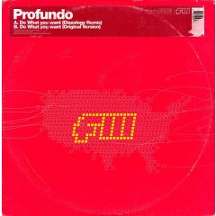 Profundo - Profundo - Do What You Want - F3 Recordings