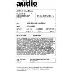 Nils Hess - Nils Hess - DC01 (Remixes) / First Time - Eukahouse