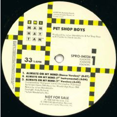 Pet Shop Boys - Pet Shop Boys - Always On My Mind - EMI-Manhattan Records