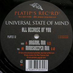 Universal State Of Mind - Universal State Of Mind - All Because Of You - Platipus