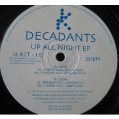 Decadants - Decadants - Up All Night EP - Konnect