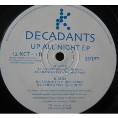 Decadants - Up All Night EP - Konnect Records