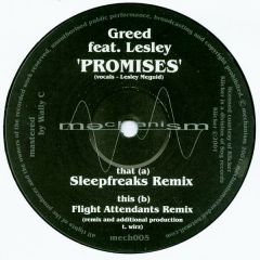 Greed Feat Lesley - Greed Feat Lesley - Promises (Remixes) - Mechanism