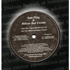 Rene Ablaze & Sam Pling - Rene Ablaze & Sam Pling - Bad Excess - Hexenhouse Records