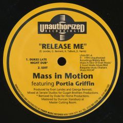 Mass In Motion Featurin Portia Griffin - Mass In Motion Featurin Portia Griffin - Release Me (Red Vinyl) - Unauthorized Recordings