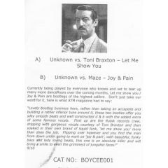 Unknown Vs Toni Braxton - Unknown Vs Toni Braxton - Let Me Show You (2005 D&B Remix) - Boycee 1