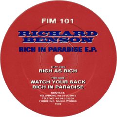 Richard Benson - Richard Benson - Rich In Paradise EP - Force Inc